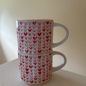 Elum Red Heart Patterned Mug Set